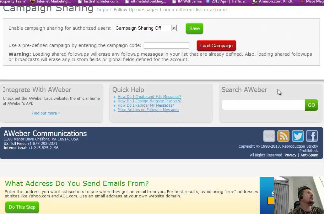 AWeber Campaign Codes | How To Use Them, How To Change the Global Fields