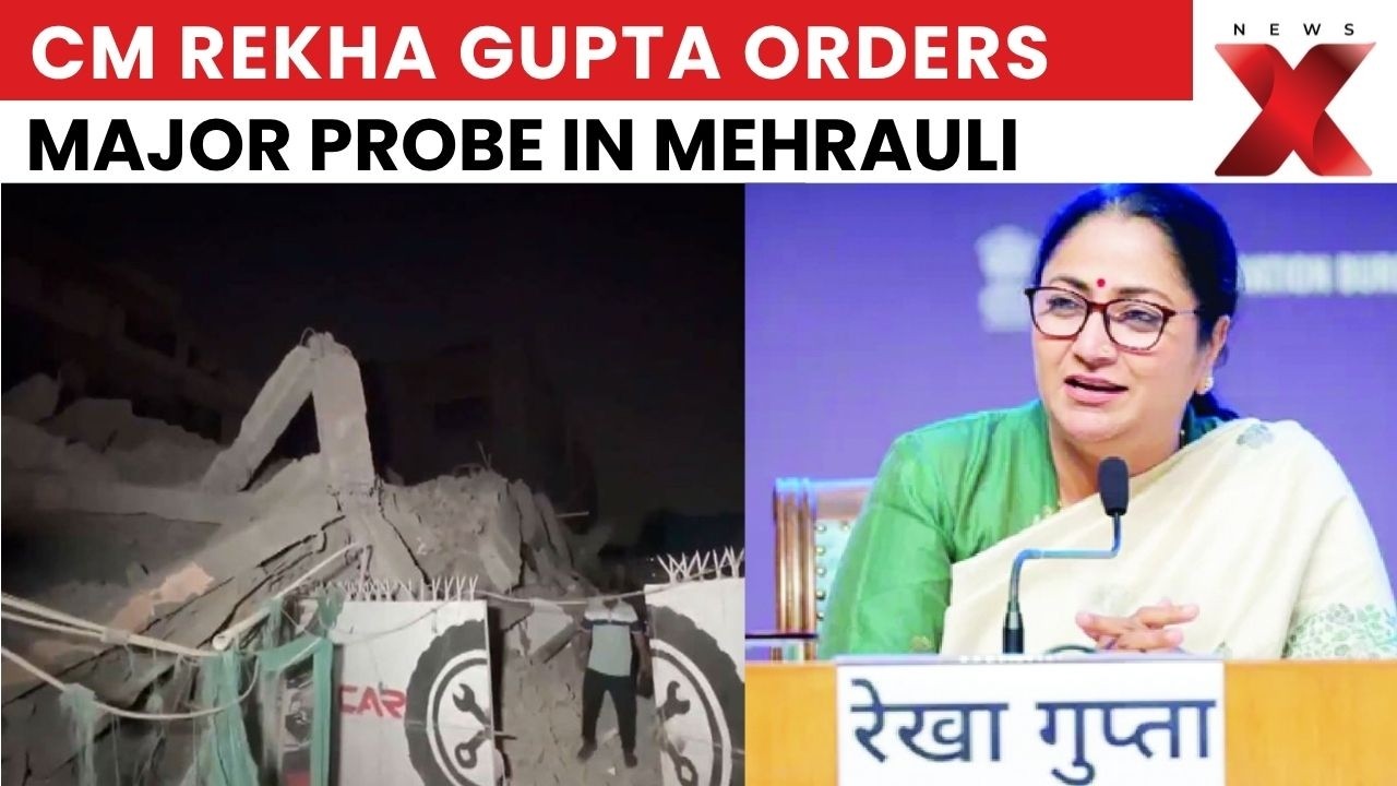 Delhi CM Rekha Gupta Visits Saket Collapse Site After Four Deaths | NewsX