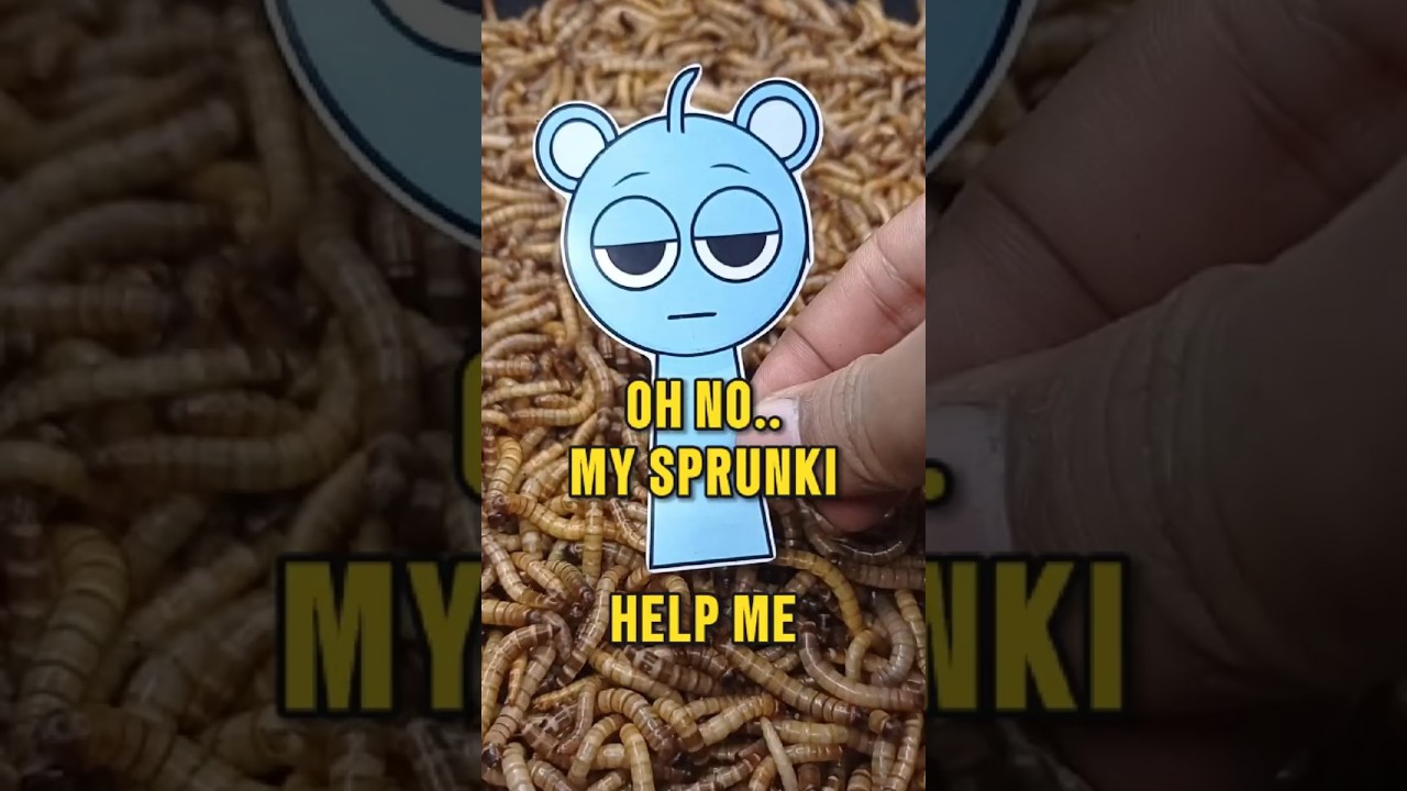 Mealworm Eat Sticker Sprunki  #mealwormfarm #insects #mealworms #animals #shorts #sprunki