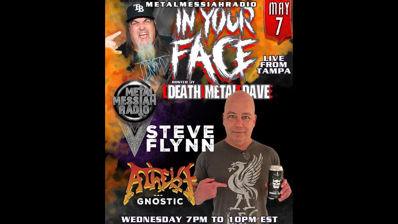 Steve Flynn drummer of R.A.V.A.G.E. Atheist & Gnostic interviewed by Death Metal Dave, In Your Face!
