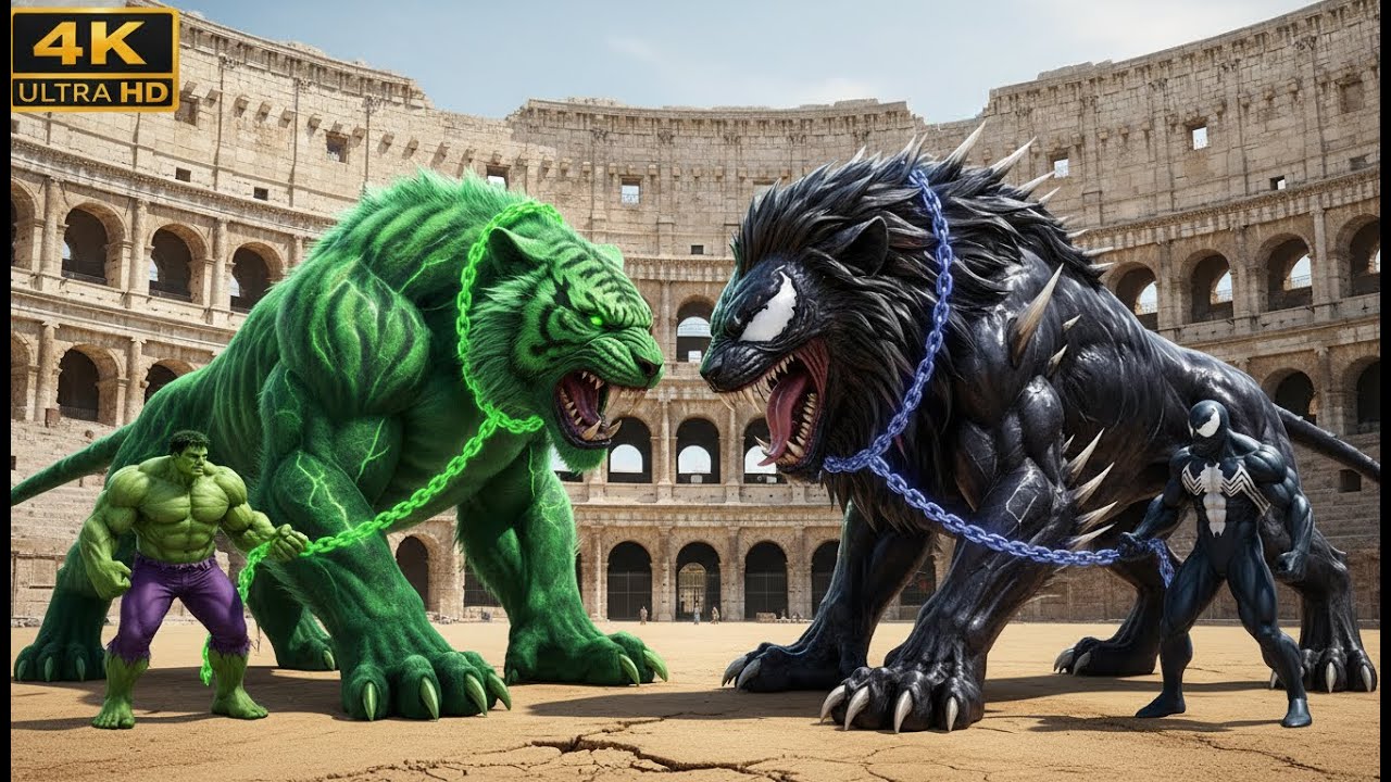 ⚔️ Epic VENOM Lion 🆚 Furious HULK Wolf | Ultimate Arena Animal Battle | Final Showdown episode 2