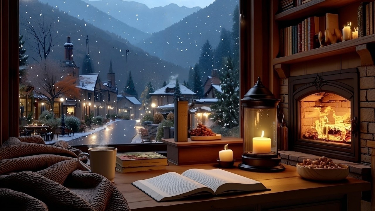 Cozy Winter Ambience with Jazz Piano & Fireplace | Focus Music for Work, Study