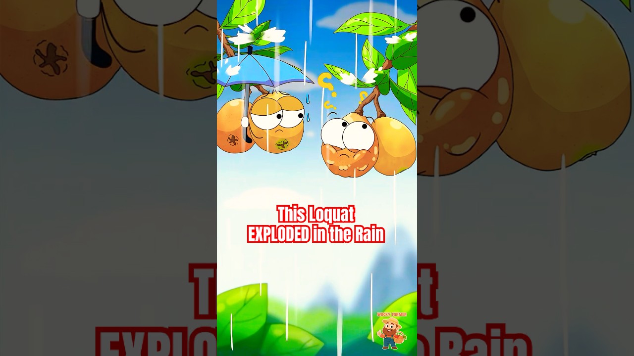 Why This Loquat EXPLODED in the Rain (It's a Fruity DISASTER!) #loquat #animation