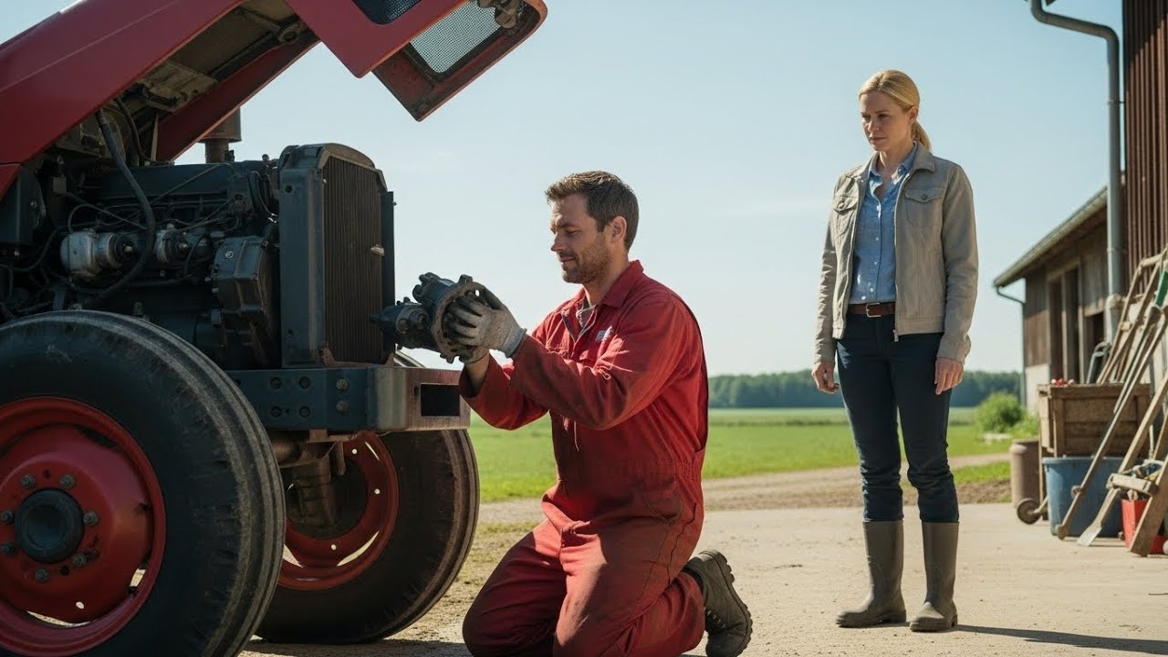 En enkel mekaniker lagar en bondkvinnas traktor, utan att veta att hon var en svensk miljardär.