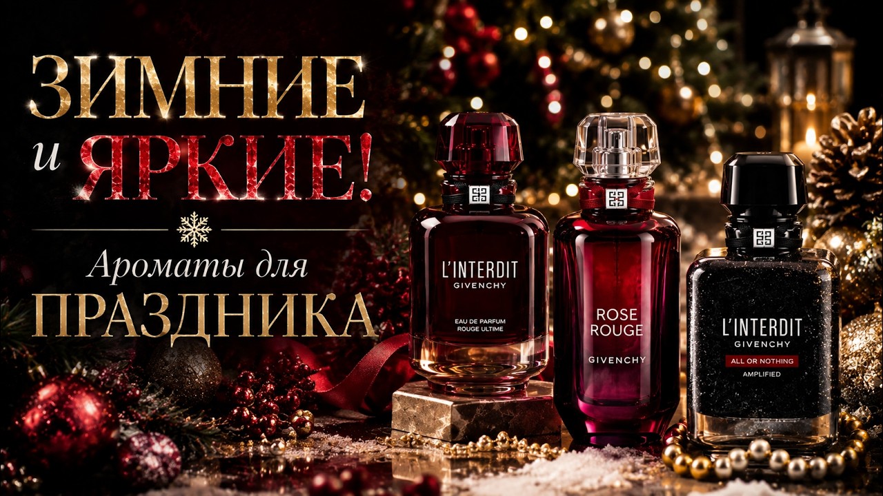 ЗИМНИЕ и ЯРКИЕ! Ароматы для ПРАЗДНИКА L'Interdit Rouge Ultime, Rose Rouge, All or Nothing Amplified
