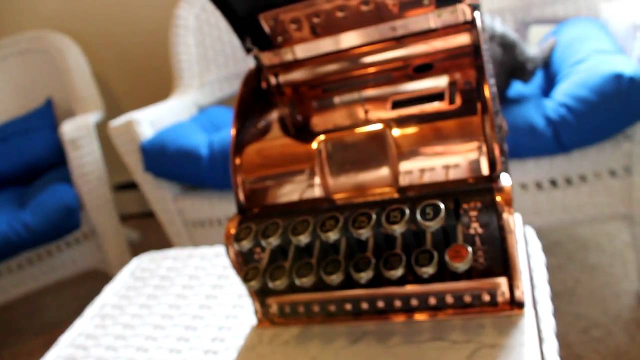 National Cash Register Model 313 with top sign - with Copper Oxidized finish