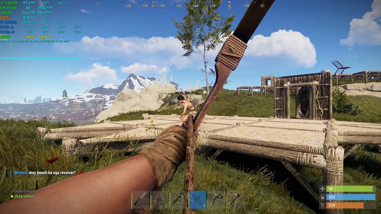 RUST 2019 Gameplay FPS Test - GTX 1070 Ti + i7-6700k 1440p