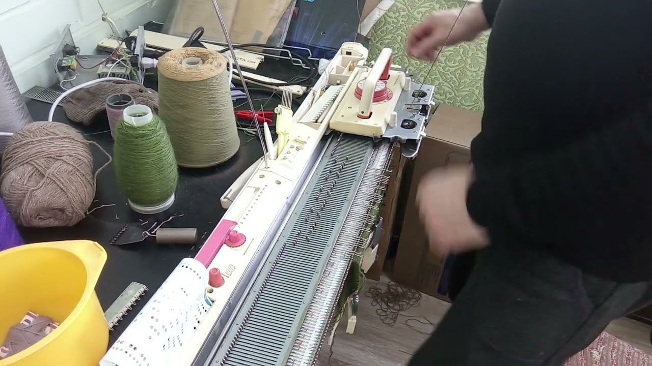 TOYOTA KS-858 Пробное вязание после ремонта (чистки, смазки) slip stitch слип п\карта № 15.