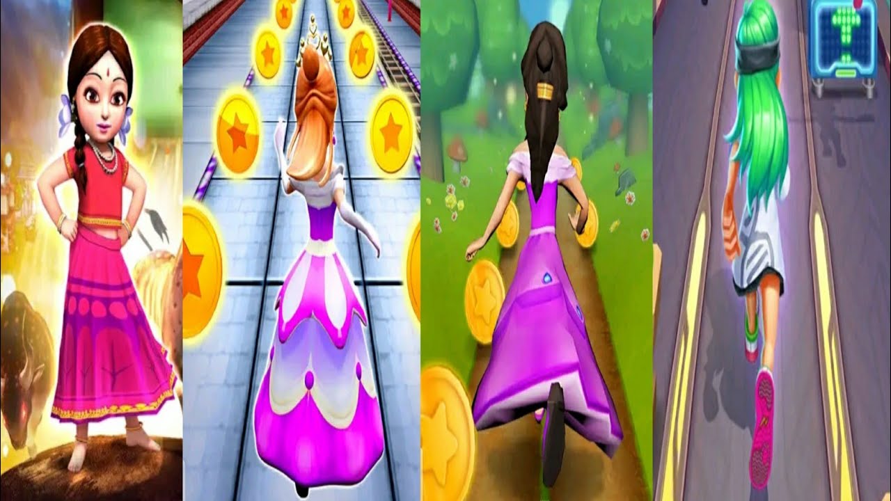 Street Rush - Running Game VS Princess Run Game VS Little Radha Run VS Royal Princess Run Gameplay