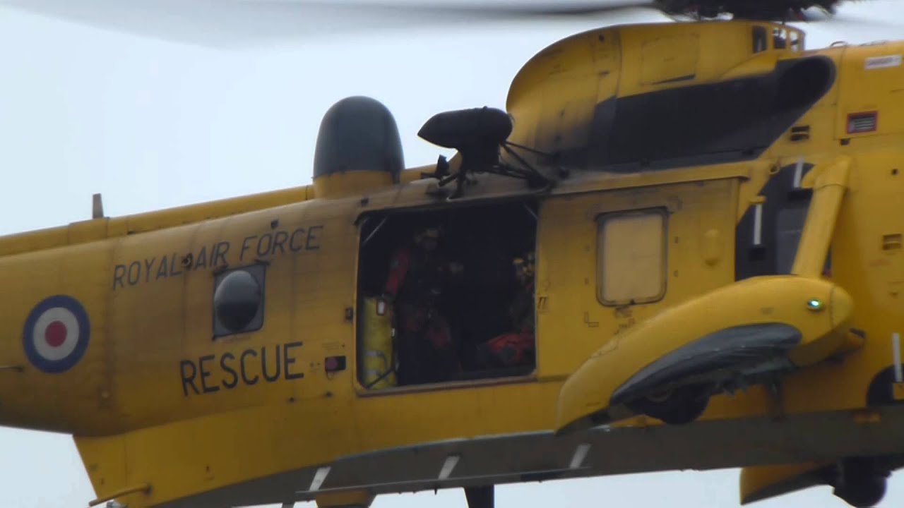 RAF helicopter rescue from ship in the North Sea (Part 1)