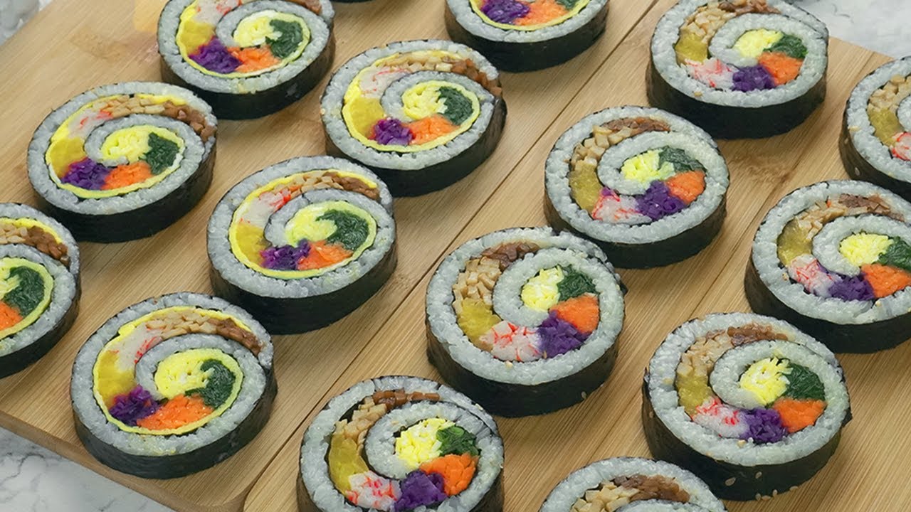 이제 김밥은 이렇게 싸세요‼️ 예쁜 김밥 만들기 | 회오리김밥 | Korean Tornado Gimbap, Vegetable Gimbap