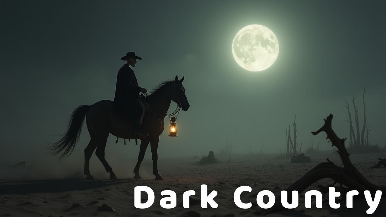 Ghost Rider of the Desert Moon &ndash; Skeleton Cowboy Under Full Moonlight - Dark Country Music