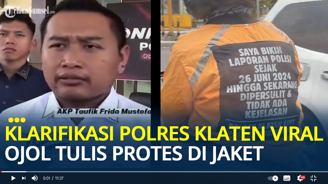 Klarifikasi Polres Klaten Viral Ojol Tulis Protes di Jaket Gegara Laporan Polisi Tak Ditanggapi