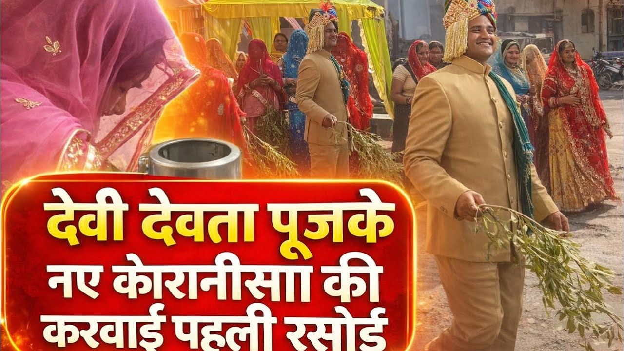 देवी देवता पूजके नए कौरानीसा की करवाई पहली रसोई की रस्म 🥳भाभी ने लगाई मार अपने देवर को सबको आई हँसी🥰