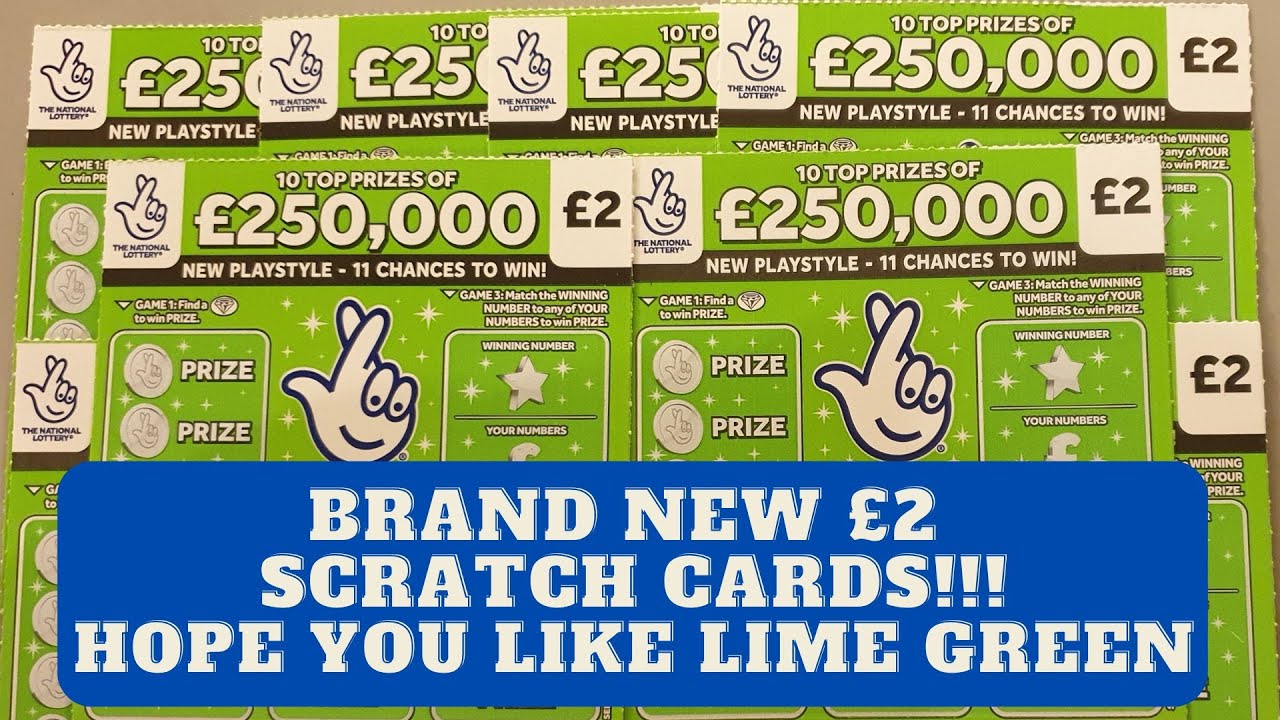 New £2 lottery scratch cards.10 of the new Lime Green Jelly Lotto Scratch Tickets.