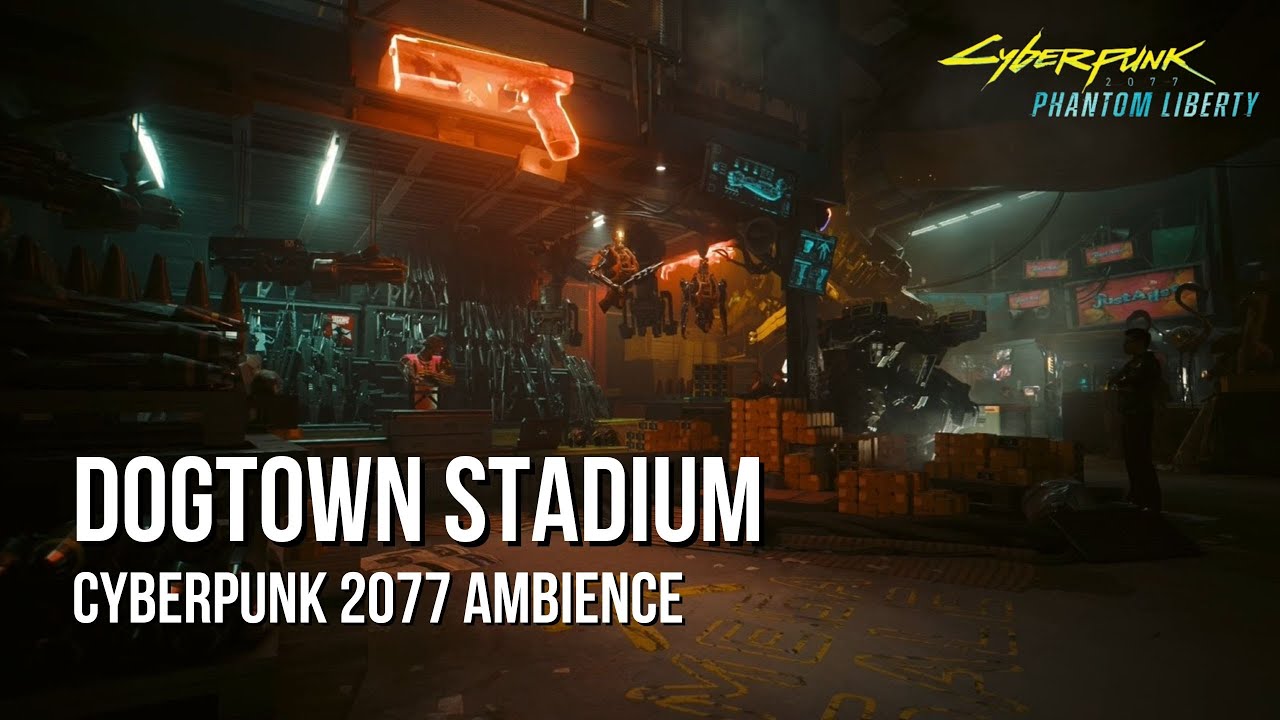 Dogtown Stadium Markets | Cyberpunk 2077 Ambience | Market Chatter, City Sounds, No Music