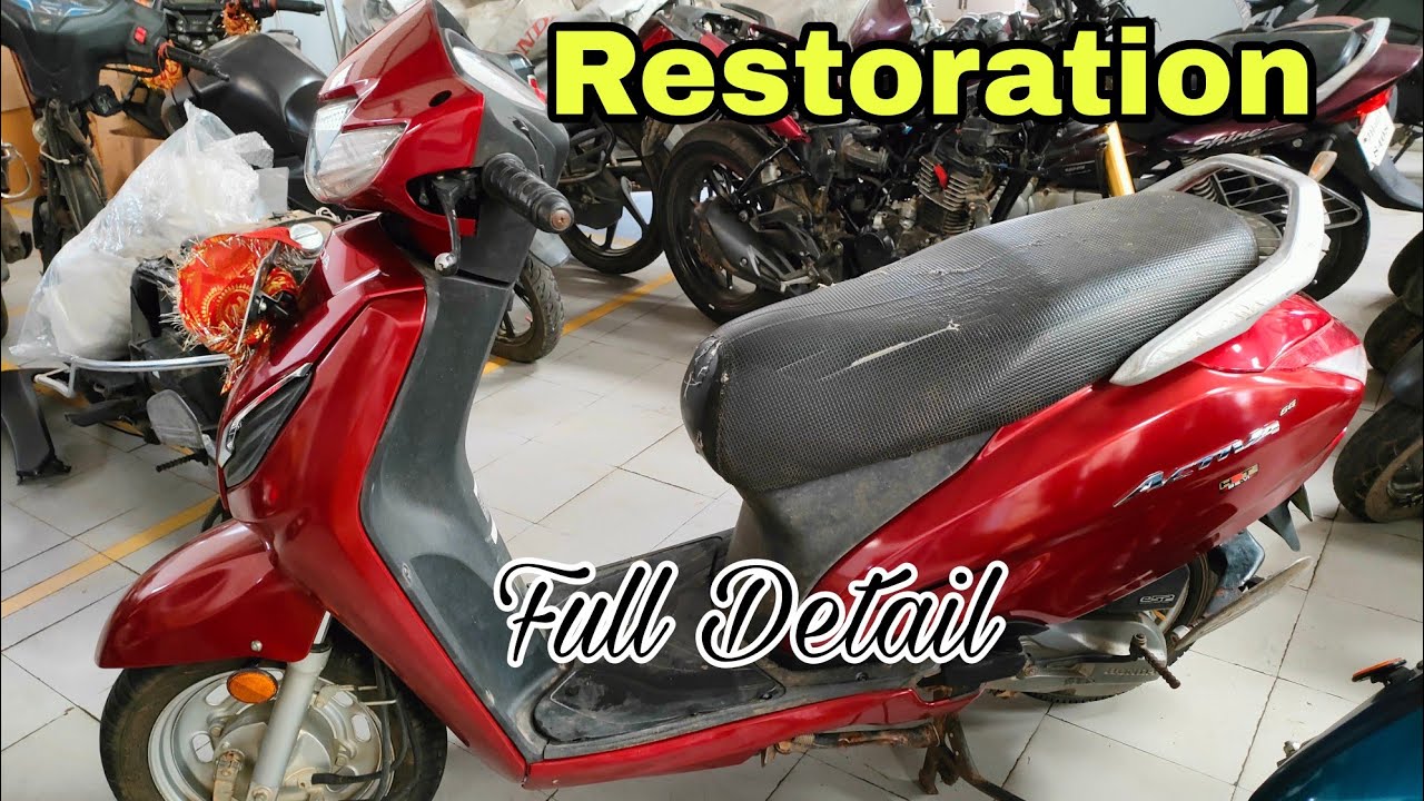 Honda Activa 6g | Denting and painting | Restoration | Colour Change 🎨