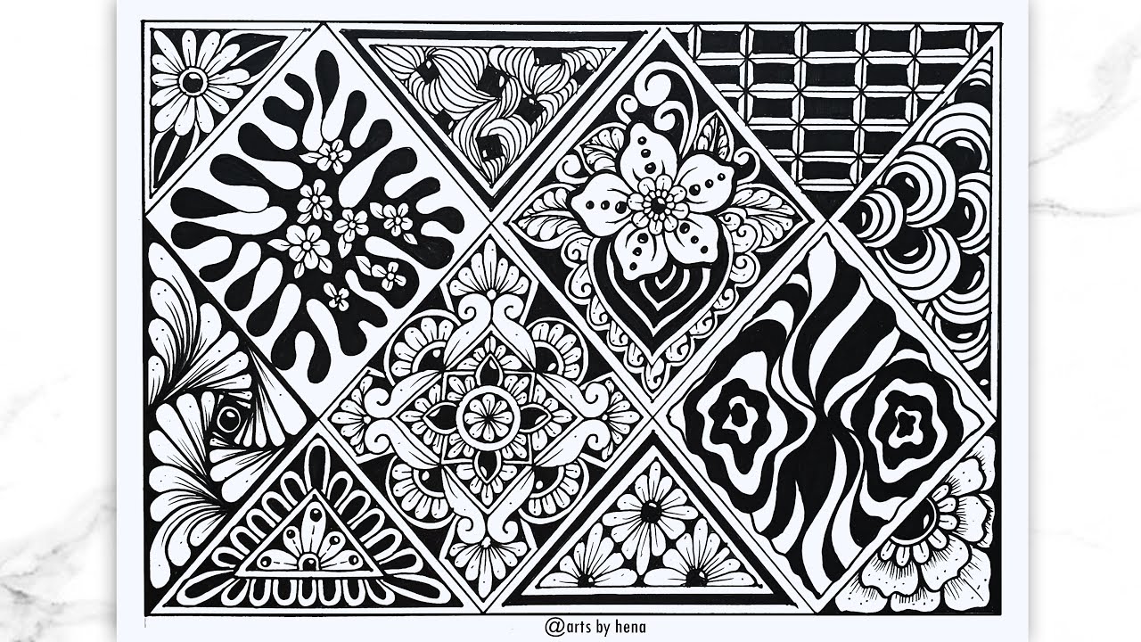 Zentangle Patterns For beginners | Doodle Patterns | easy zen-doodle patterns
