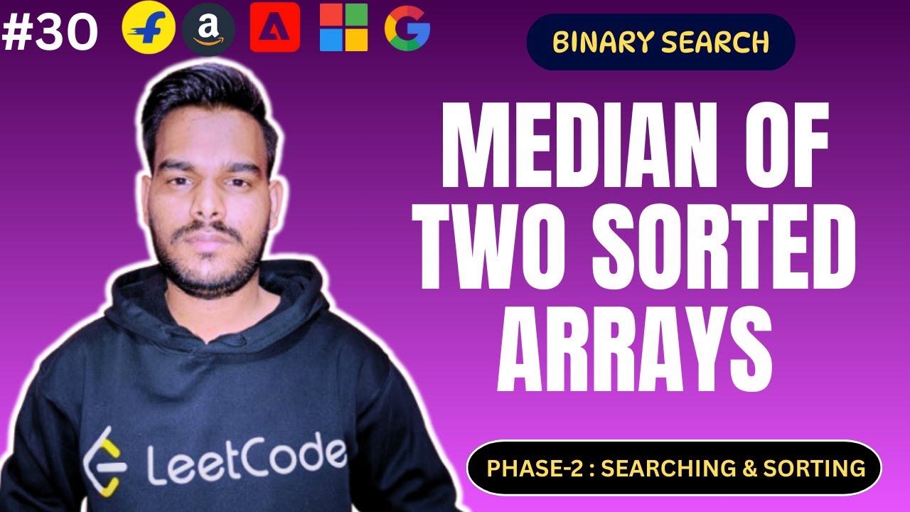 Median of Two Sorted Arrays | Binary Search Optimization | Hard DSA Interview Problem