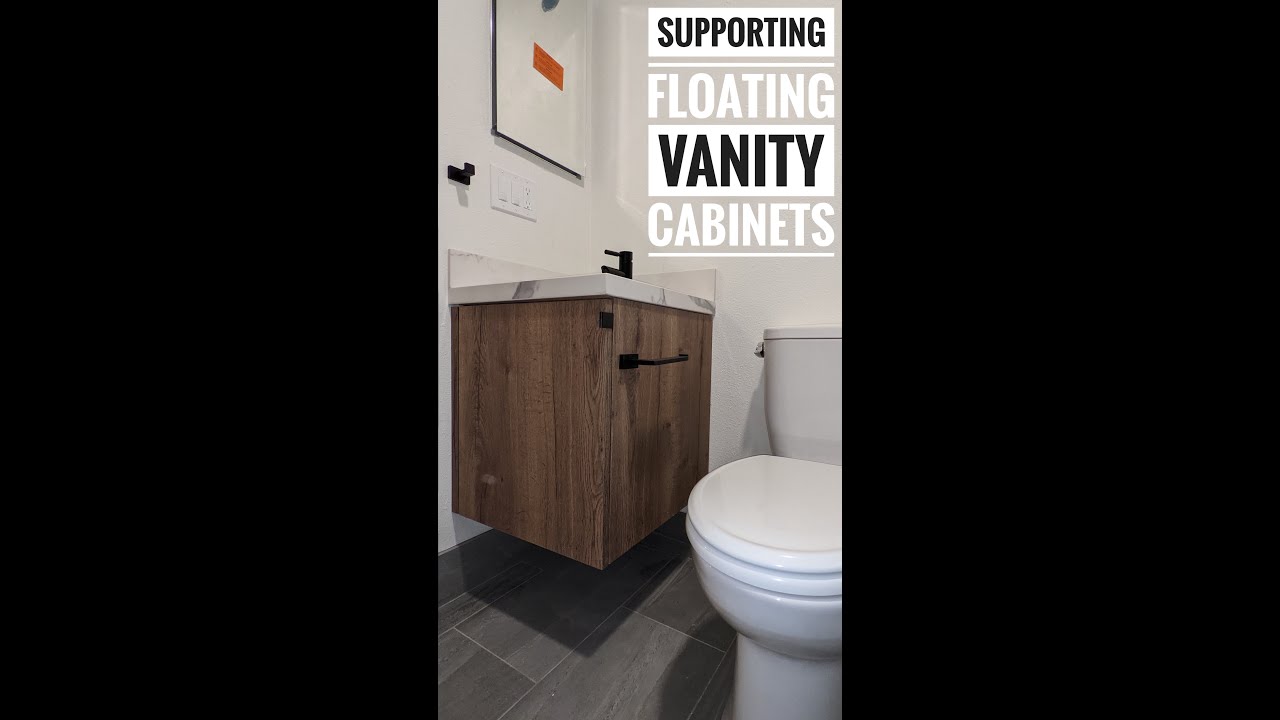 How to support a floating vanity cabinet