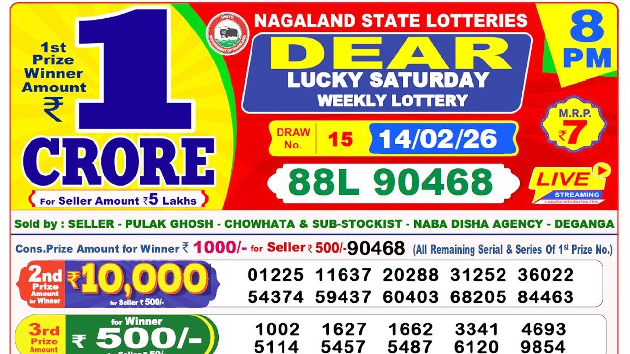 Nagaland Lottery Sambad Live 8pm 14.02.2026 | Lottery Live