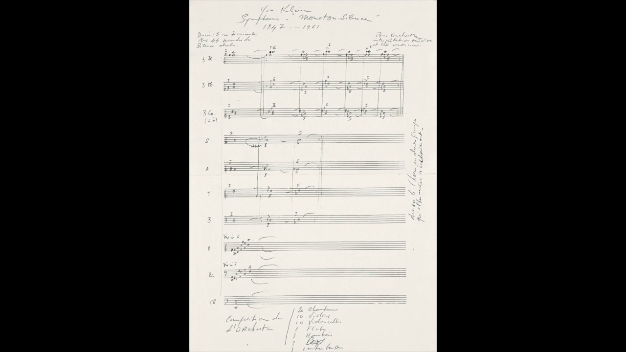 Yves Klein - Symphonie – Monotone-Silence (1947 ... 1961) | EnsembleSpectrum