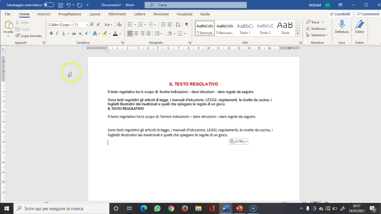 CORSO DI FORMAZIONE ANIMATORE DIGITALE - WORD PROCESSING   -TUTORIAL 1
