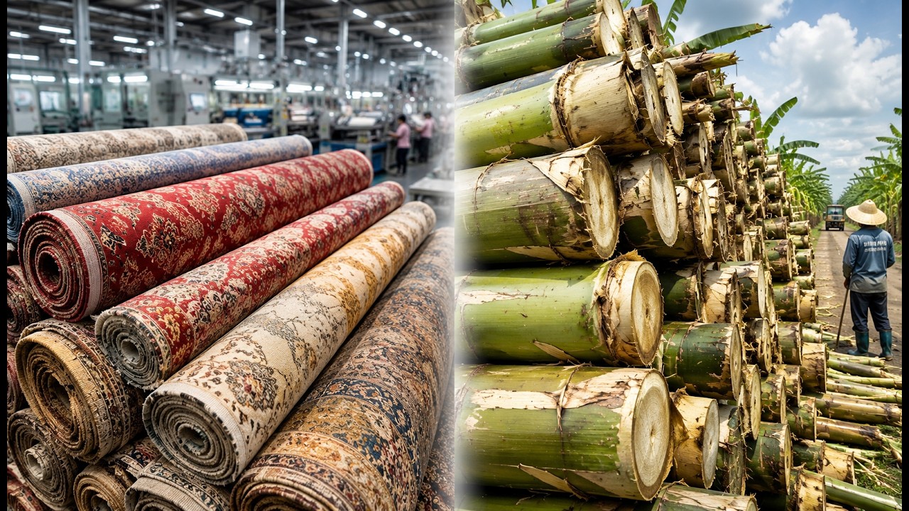 Raw Banana Fiber to Luxury Textiles | Spinning Weaving Complete Process 4k