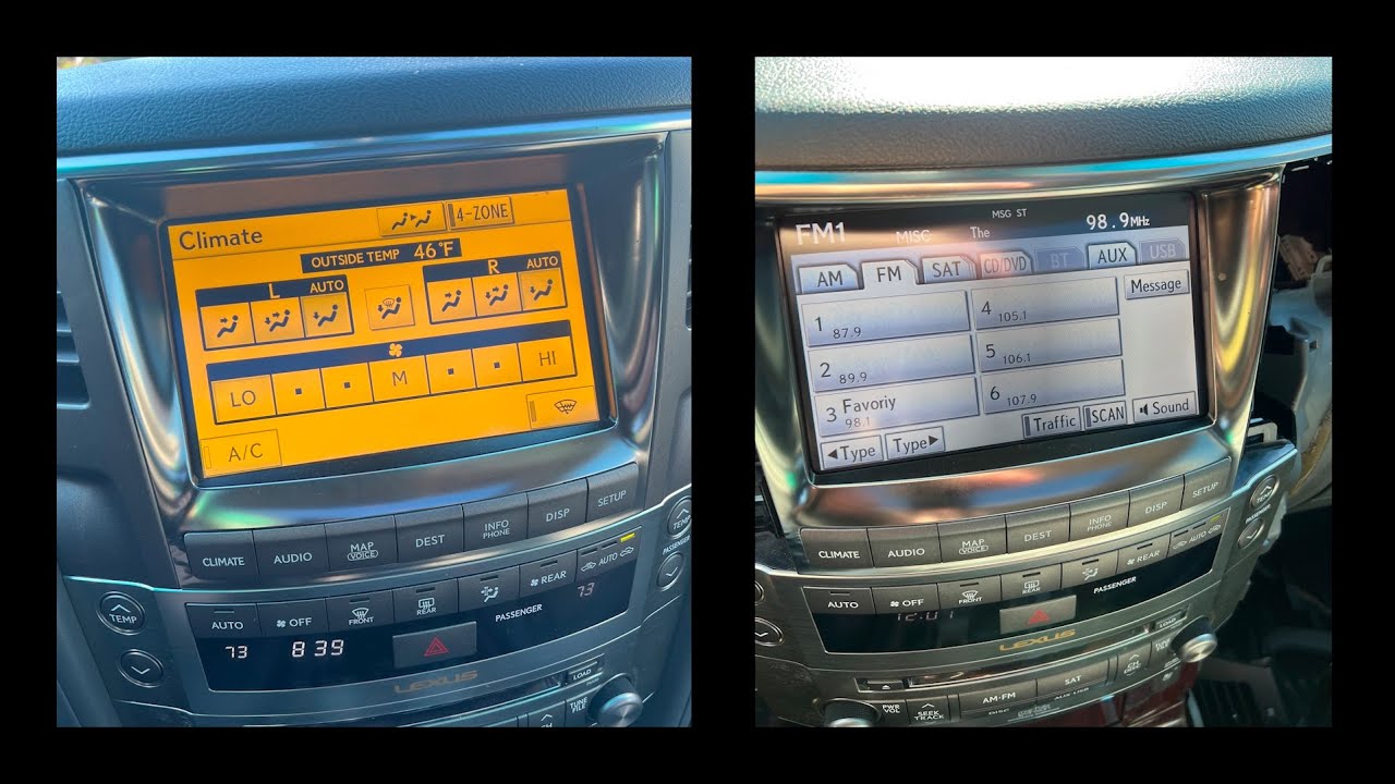 LX 570 - Yellow Navigation Screen Replacement