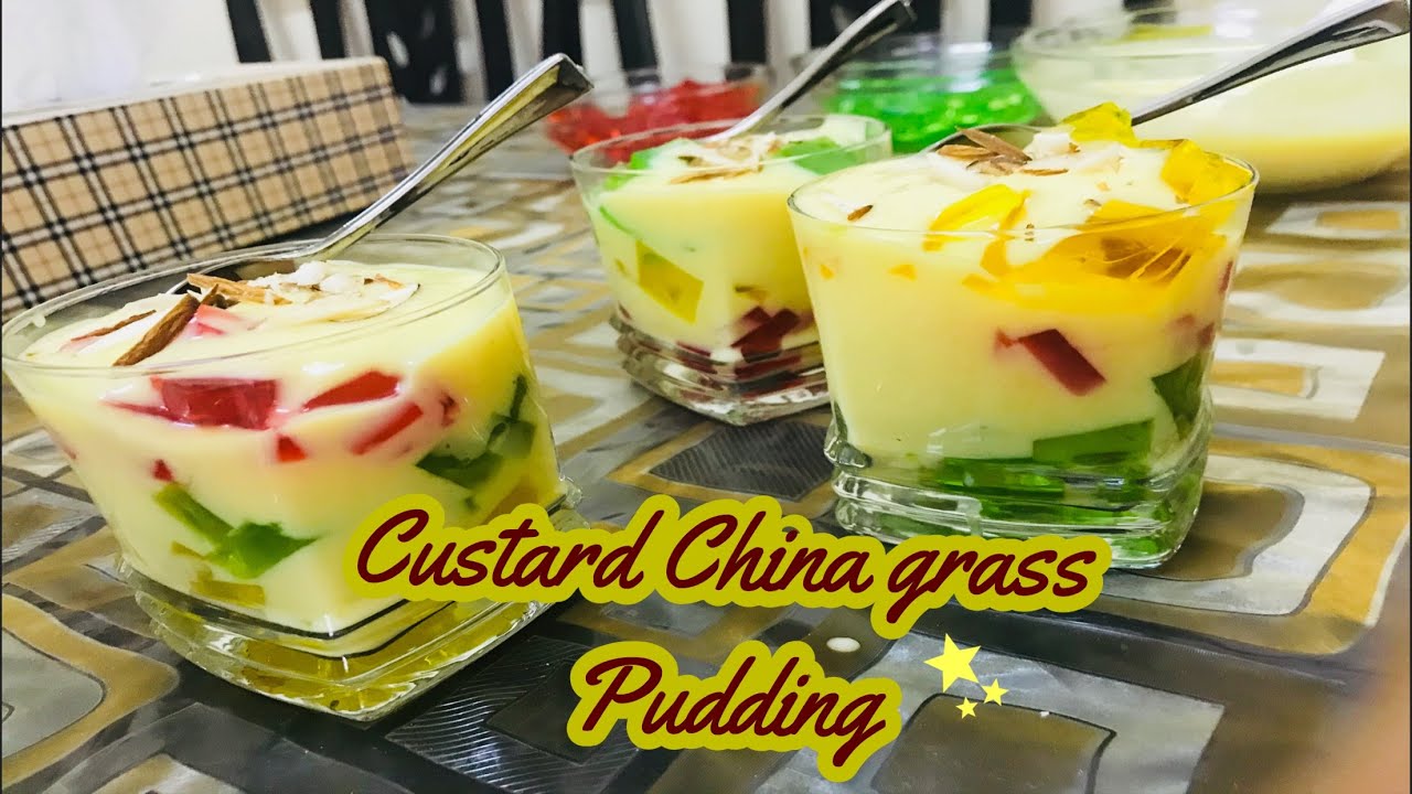 Custard China grass pudding Recipe | How to make Custard China grass pudding | Ramadan Recipe 2021