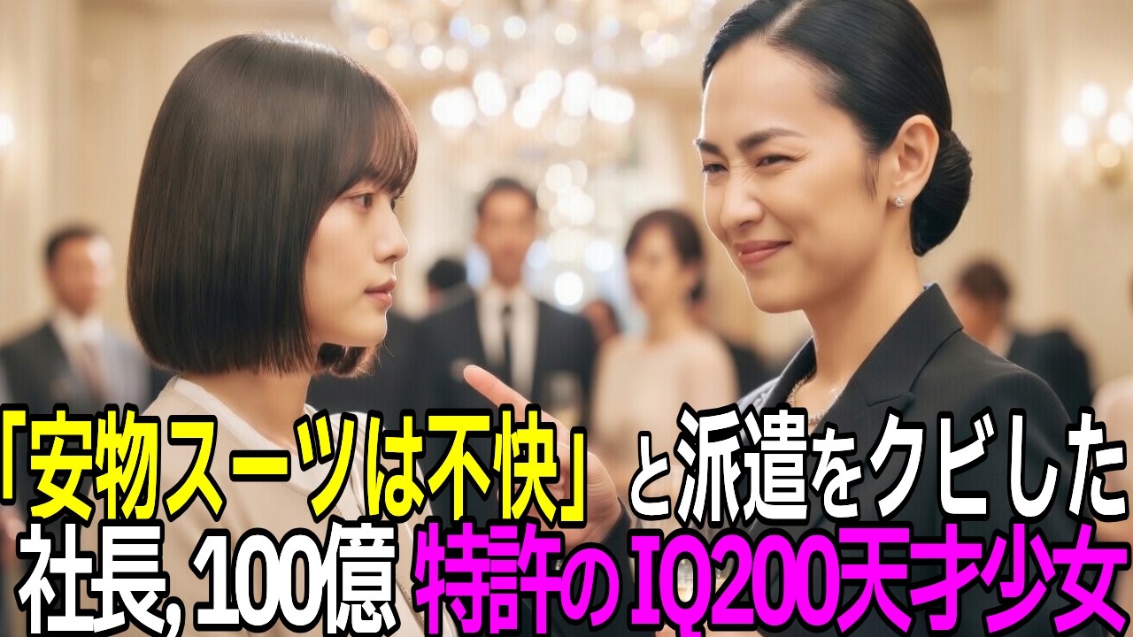 IQ200の派遣を「安物のスーツは不快よ」とクビにした新社長→実は100億円の特許を持つ天才少女と判明し即絶望！[スカッとする話] [感動する話]