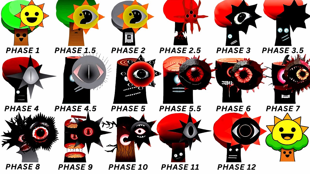 Every HORROR Phase of Mr Sun vs Mr Tree  in 12 Minutes