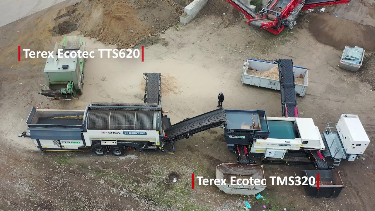 Terex Ecotec TMS320 Metallseperator und Terex Ecotec TTS620 Trommelsieb im Einsatz!