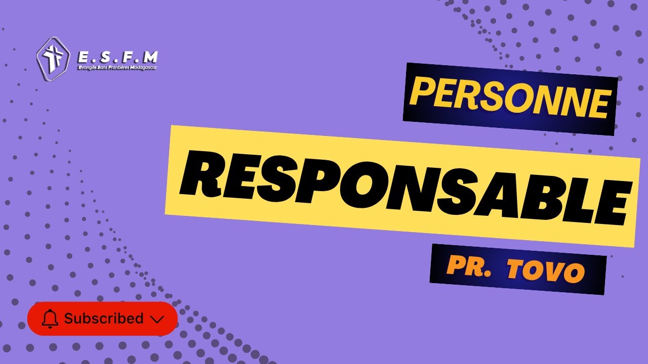 Une personne responsable - ALahady 16 Novambra 2025
