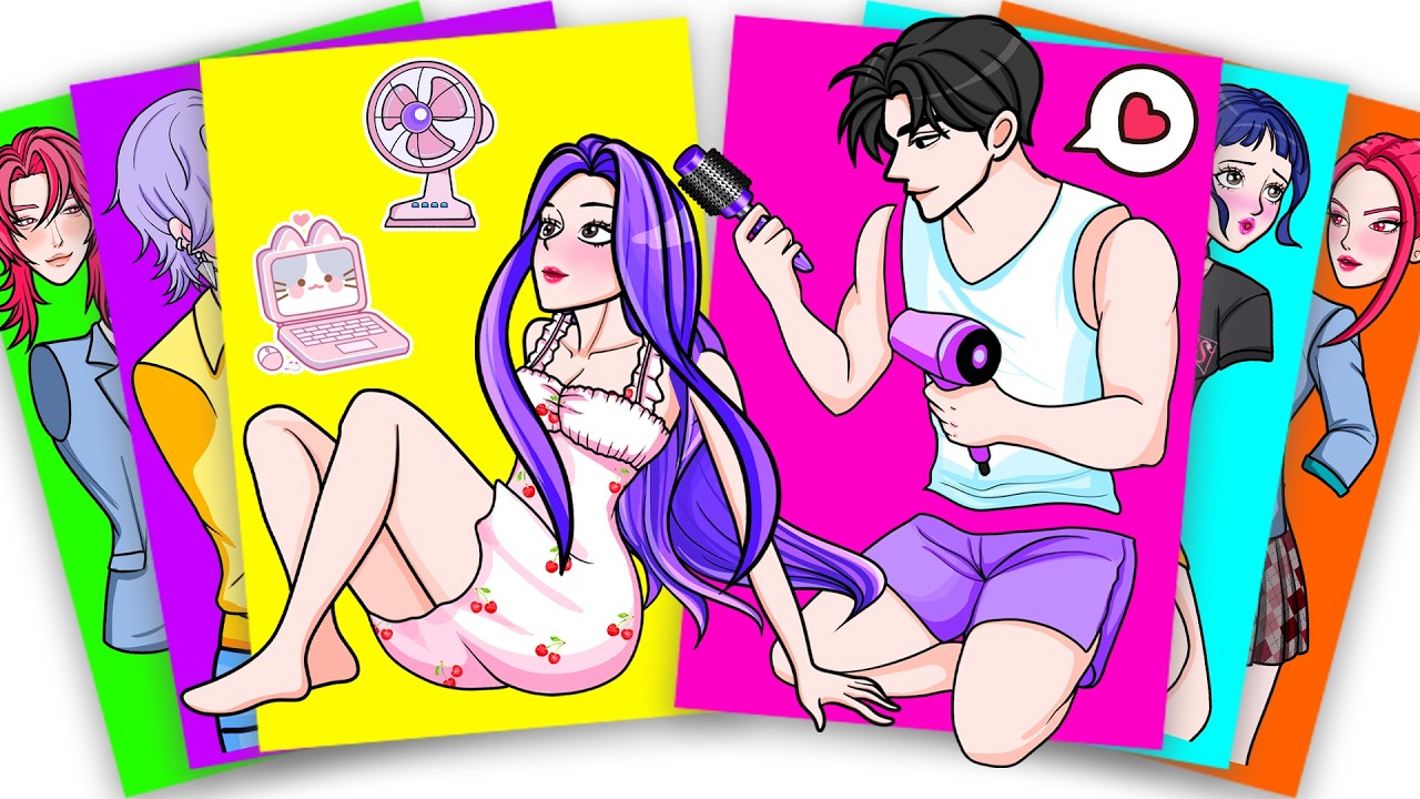 Jinu BLOW-DRY RUMI's Hair - Kpop Demon Hunters Sticker Book | Paper DIY