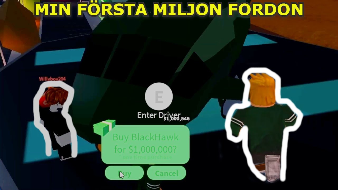 KÖPT MIN FÖRSTA MILJON FORDON. Roblox Jailbreak SVENSK