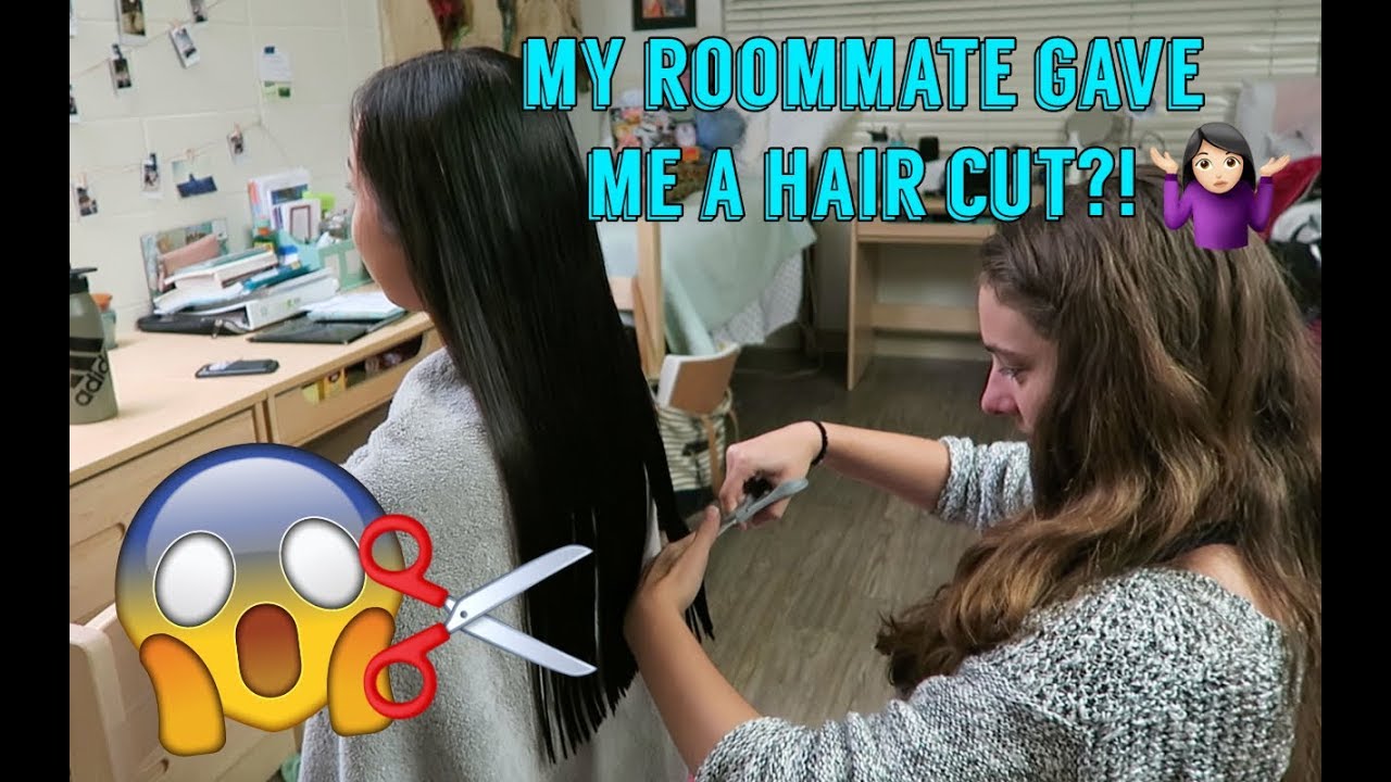 I LET MY ROOMMATE CUT MY HAIR?! (5 inches)