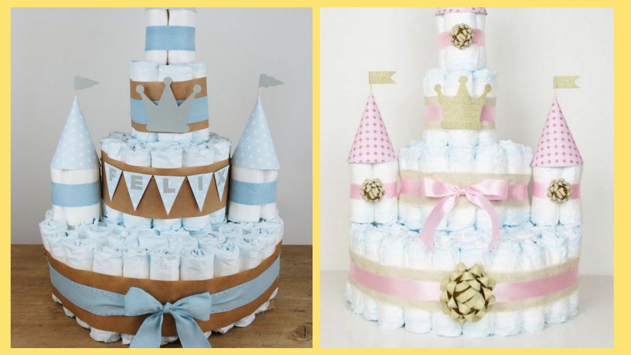 DIY Baby Boy/Girl shower Diaper castle ideas