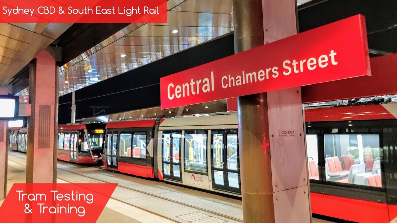 Sydney Trains Vlog 1601: Sydney CBD & South East Light Rail - Central Chalmers St Testing & Training
