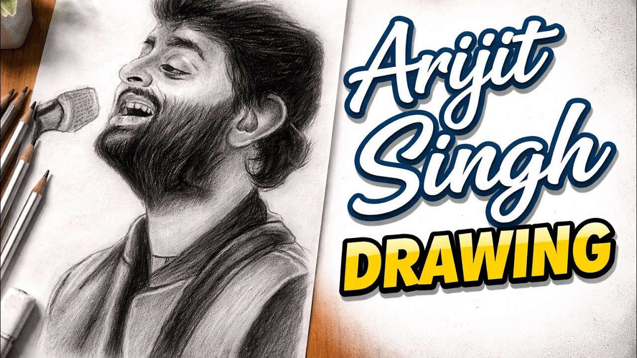 Realistic Arijit Singh Drawing Step by Step | Pencil Sketch Tutorial ||