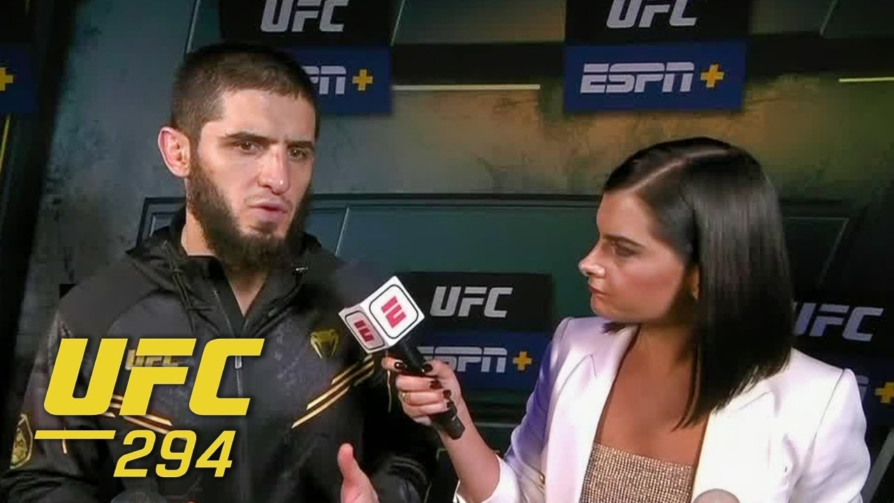Ислам Махачев выступил после нокаута Александра Волкановски на UFC 294 | ESPN MMA