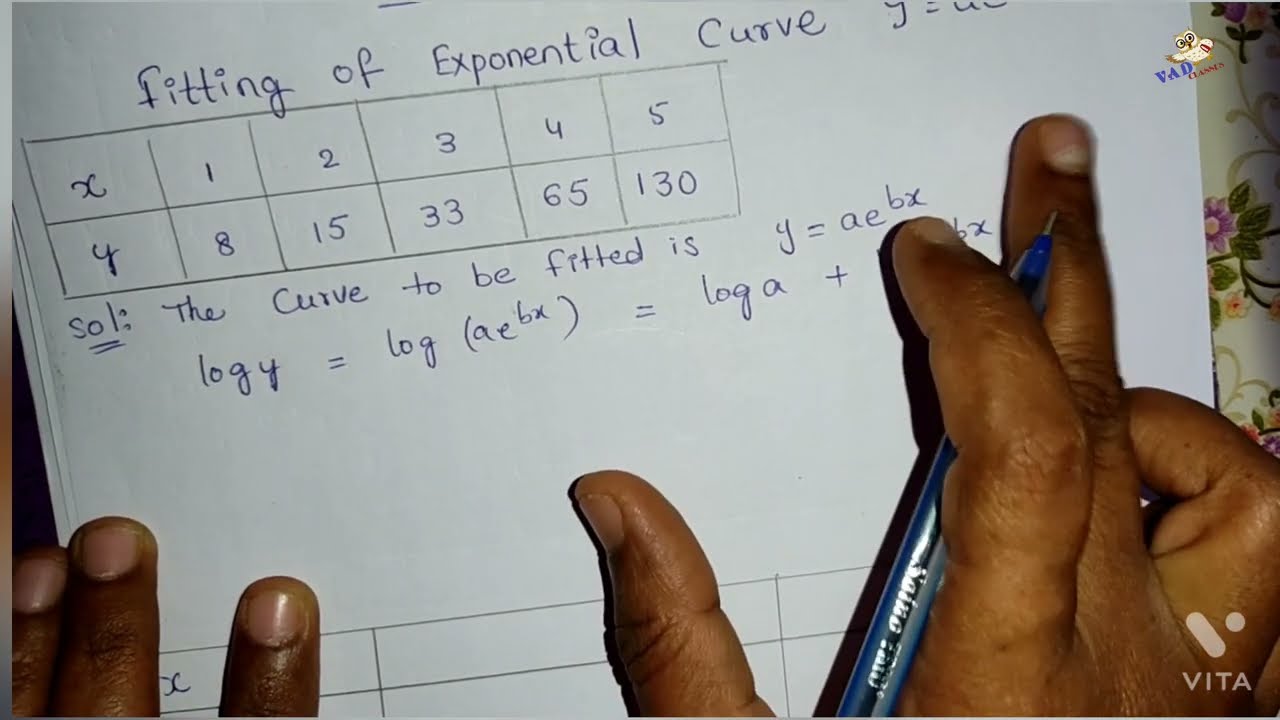 Fitting of exponential curve || ae^bx ||ab^x || Curve fitting in TELUGU