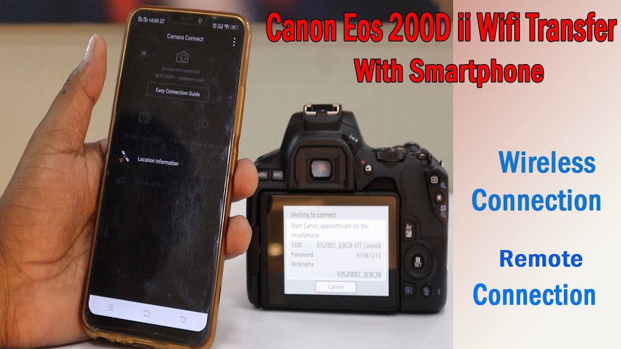 How to connect Canon EOS 200D II Wifi with Smartphone || Canon camera Connect 2019 || Wifi Transfer