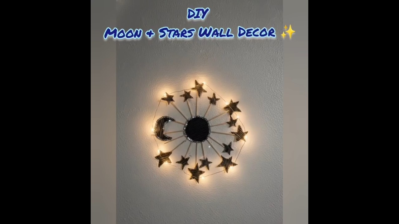 DIY Moon & Stars Wall Hanging ✨ | Cardboard Night Sky Home Decor | Easy Craft 
