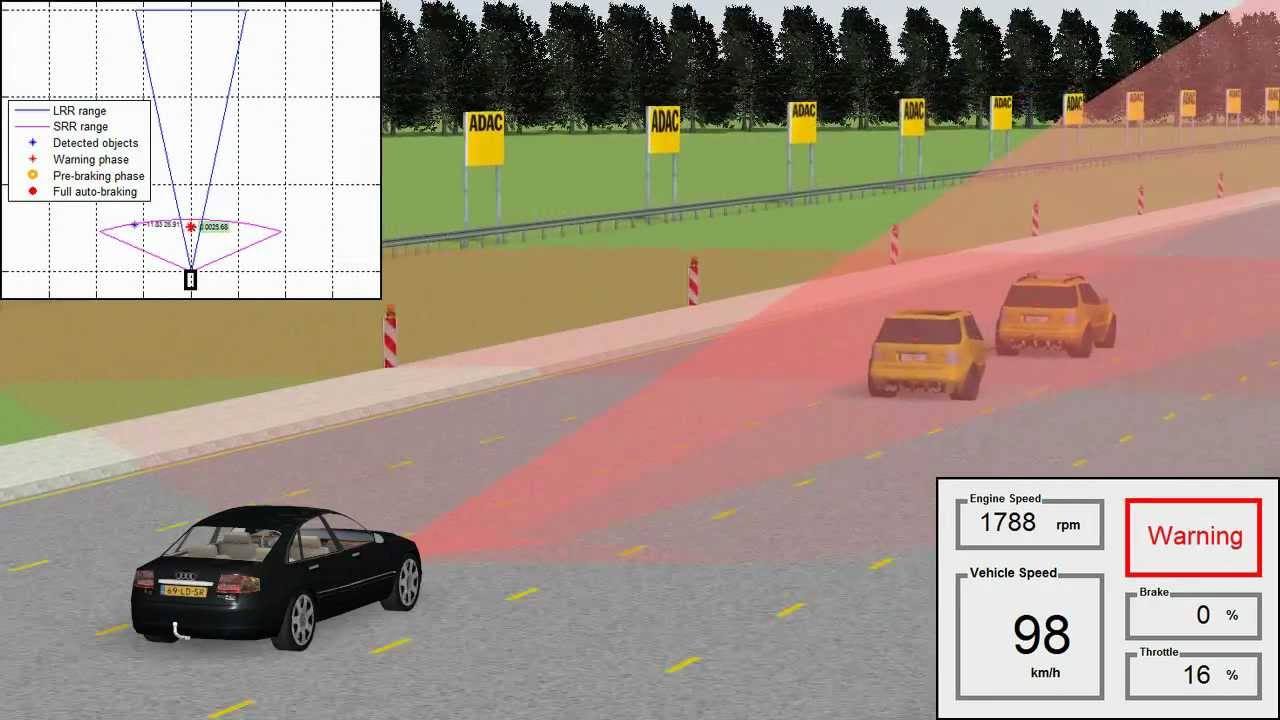 PreScan for virtual ADAC AEBS testing