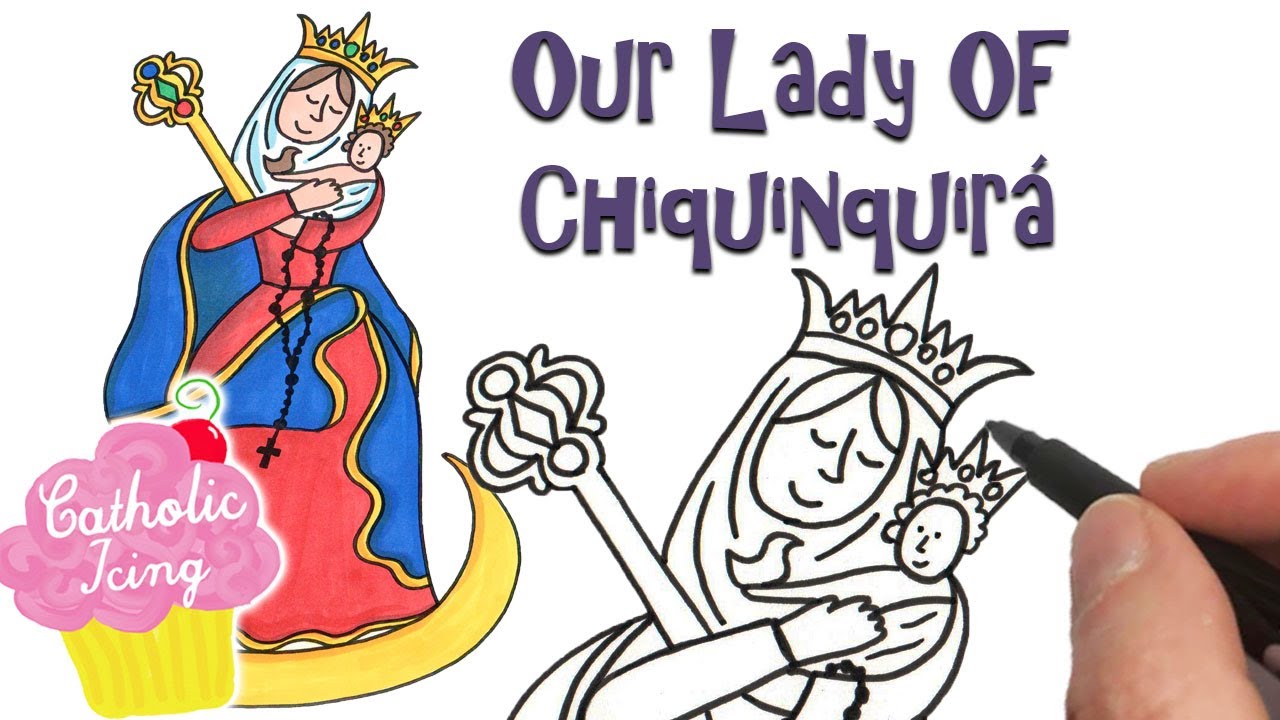 How To Draw Our Lady Of Chiquinquirá (Virgin Mary With Rosary)