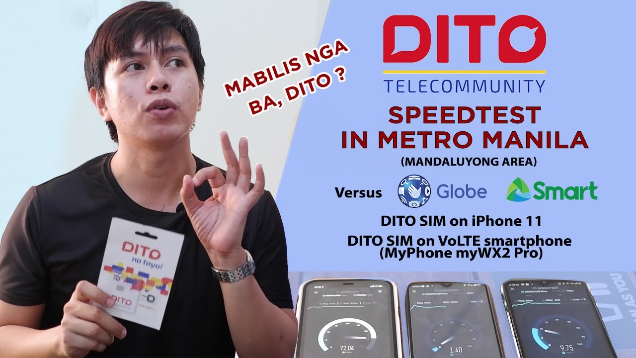 Dito Telecommunity Speedtest vs Smart and Globe in Mtero Manila | Inyi Yruma