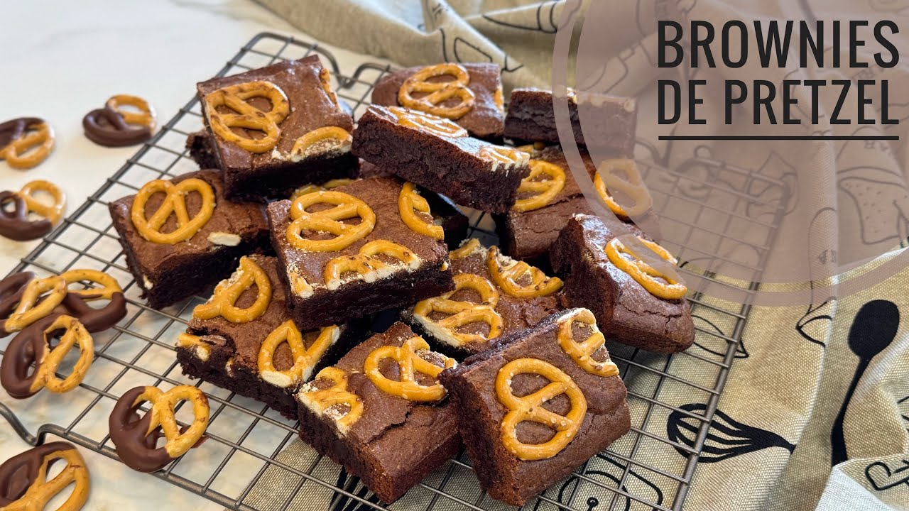 CÓMO HACER BROWNIE DE PRETZEL