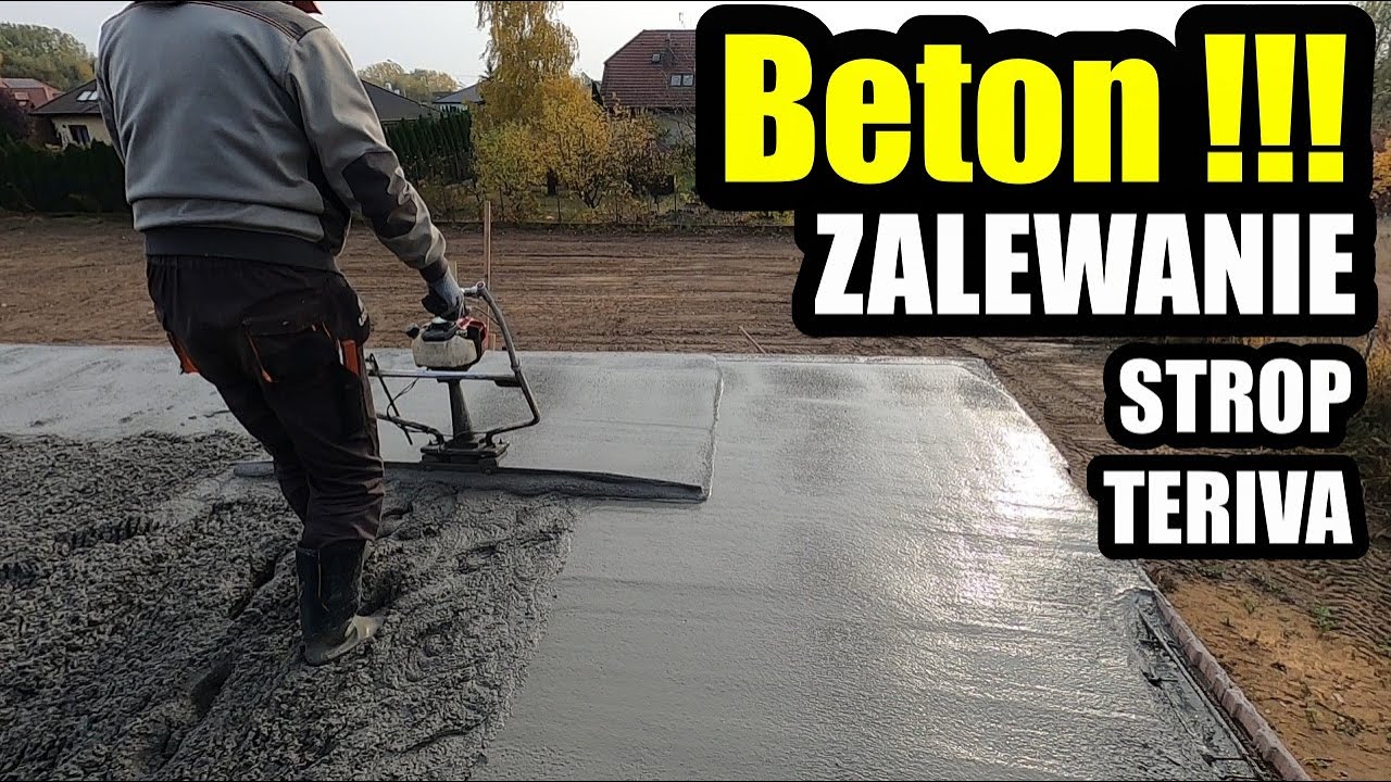 #12  Pierwszy raz z użyciem wibrołaty. Jak zalać strop Teriva . Zalewanie stropu.Strop gęstożebrowy.