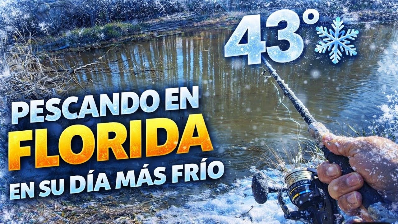Pescando en Florida en su día más frío 